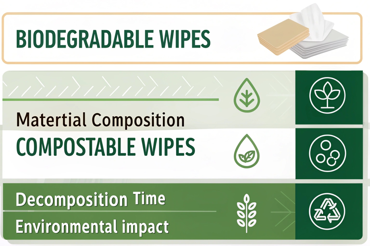lenços biodegradáveis ​​vs compostáveis
