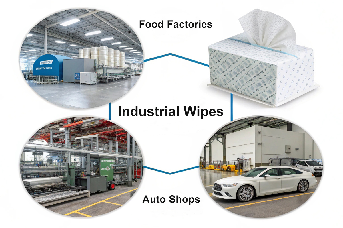 Applicazione industriale delle salviette
