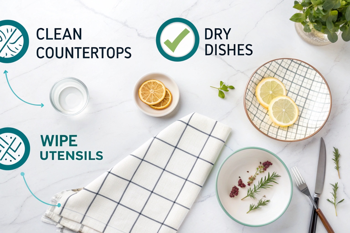 Toalla de cocina Uso de infografía