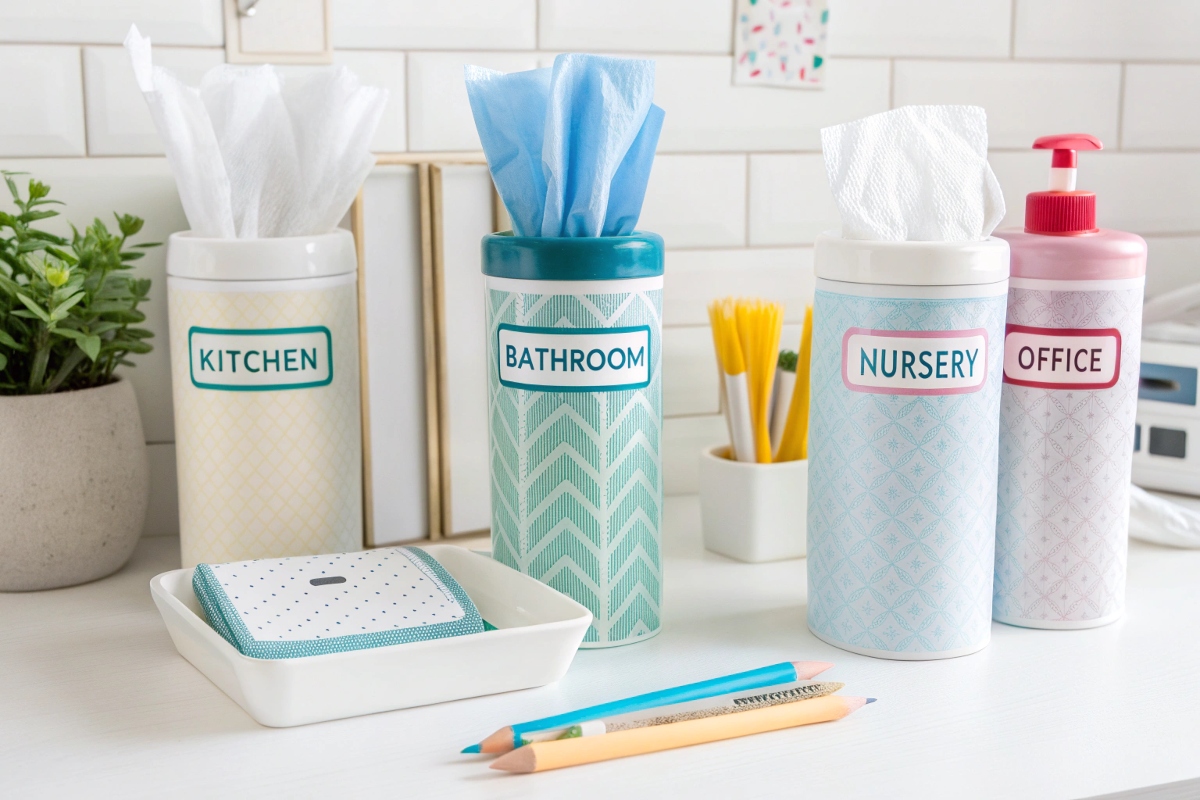 Utilisation de lingettes spécifiques à la pièce