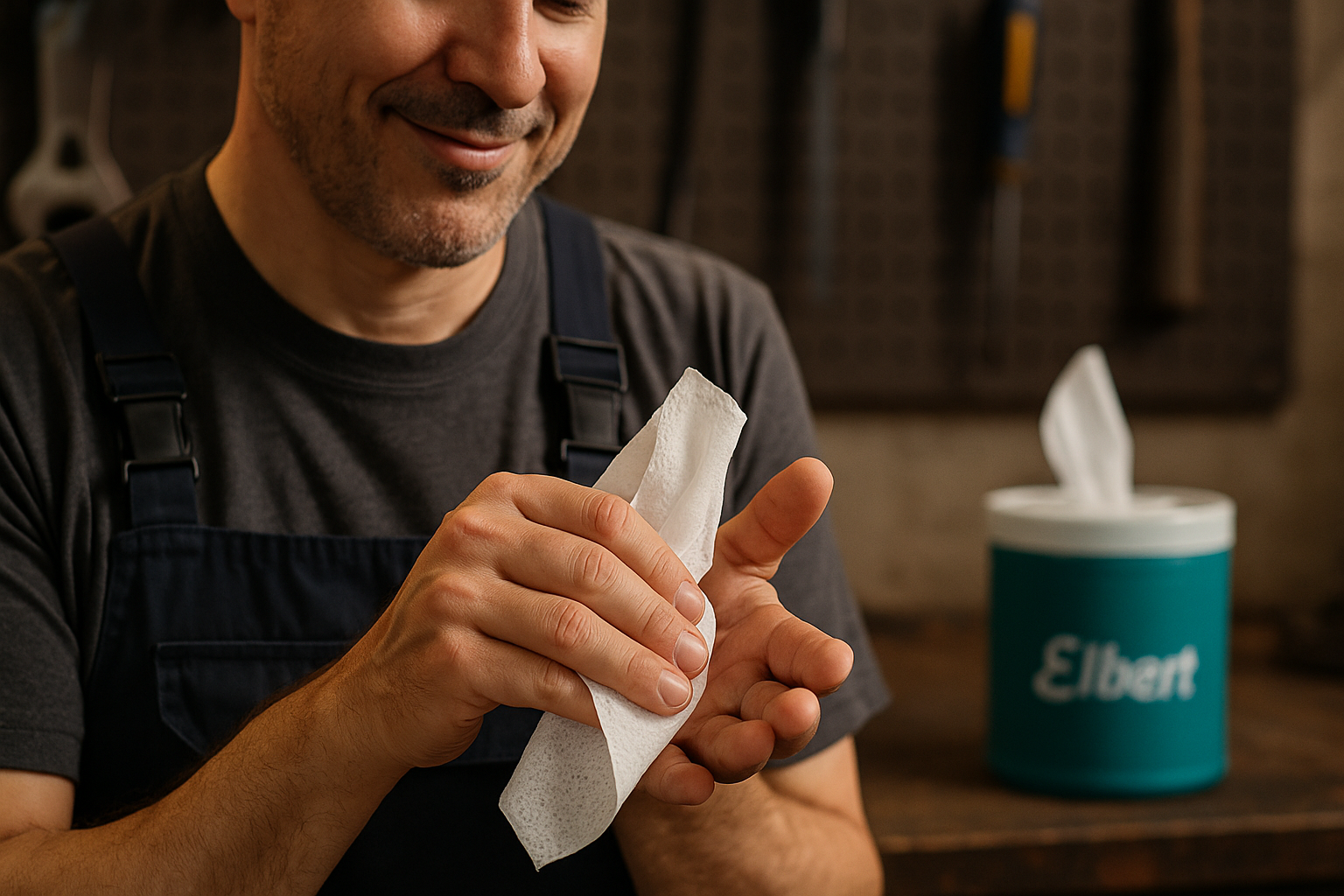 Ouvrier d'atelier se lavant les mains