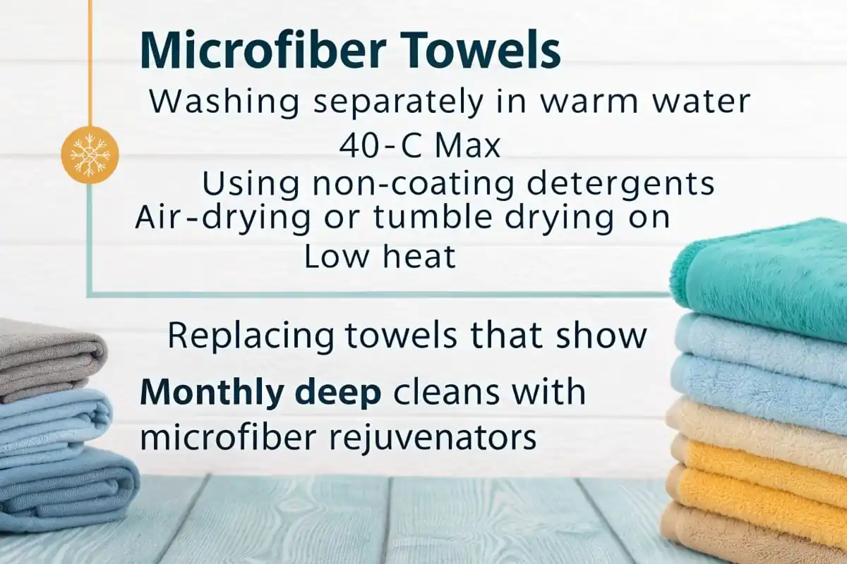 Microfiber towel maintenance infographic